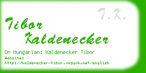 tibor kaldenecker business card